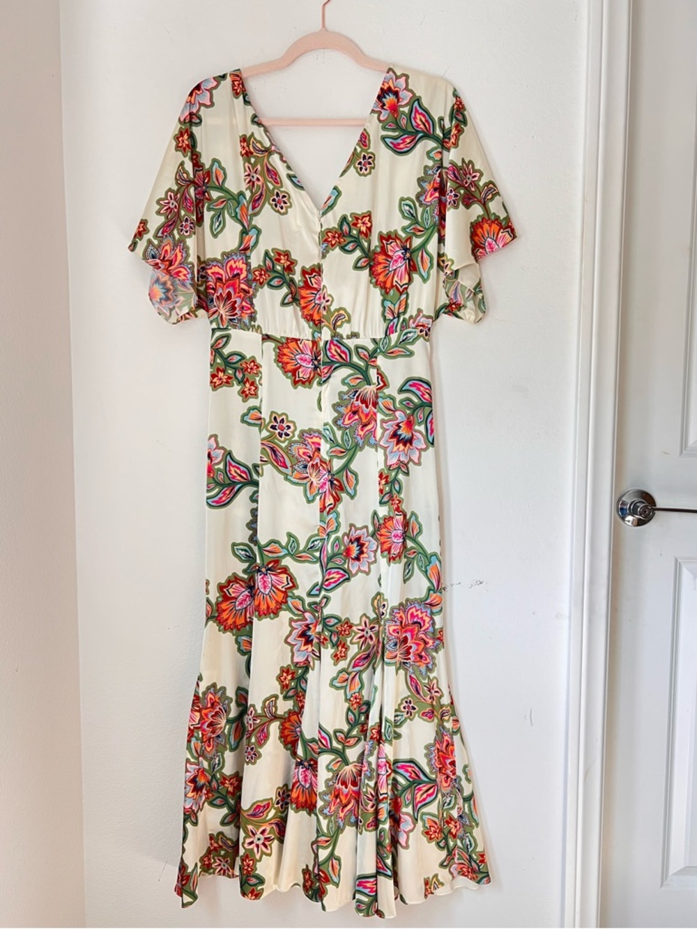 Misa Irena Floral Lattice Maxi Dress Small Summer Cocktail Party Vacation Wear - Picture 7 of 13